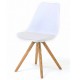 Lot de 4 Chaises Blanches Piétement Chêne KosyForm