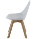 Lot de 4 Chaises Blanches et Piétement Chêne KosyForm