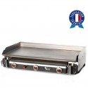 Plancha gás Tonio Trio 3 luzes todas em aço inox e chapa de aço inoxidável