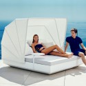 Transat Vela Daybed empuxo incline branco fosco com para-sol