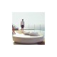 Transat Bain de Soleil Vondom Rond Vela Daybed Dossier Inclinable Silvertex Blanc