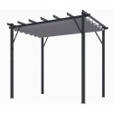 Pergola Alluminio Habrita Antracite 12m2 con tela tonalità da 140gr