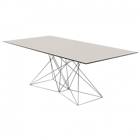 Table Faz Vondom 200x100 piètement inox plateau noir