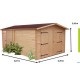 Massief houten garage Habrita 21m2 met planken 28mm