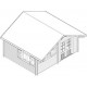 Garden shed Habrita solid wood 25,37 m2 with flat steel roof