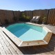 Piscine Bois Ubbink Azura 400x750 H130 Liner Bleu