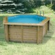 Piscine Bois Ubbink Azura Octogonale 410 H120cm Liner bleu et Bâche été