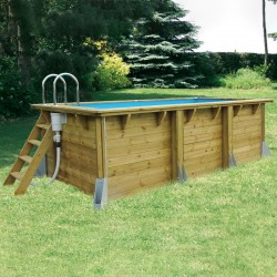 Piscina Madera Ubbink Azura 250x450 H126cm Forro Azul