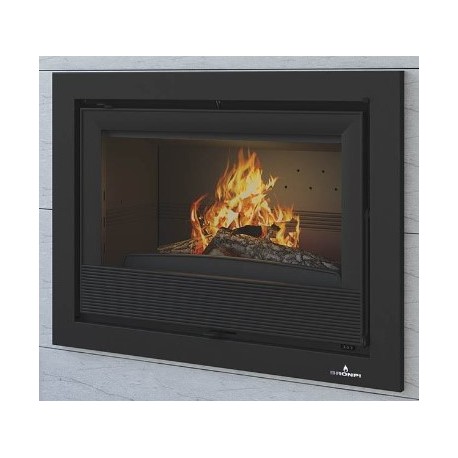 Inserto de madera 3 lados acristalado Bronpi Paris 90-3-C 14kW con turbina