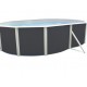 Oberirdischer Pool TOI Magnum oval 730x366x132 Anthrazit mit Sicherheitsleiter