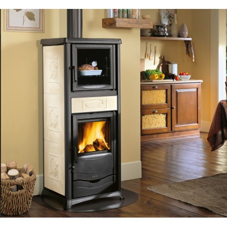 Poêle à bois avec Four Nordica Extraflame Rossella plus 9.1kW Liberty Crème