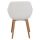 Lot de 2 Fauteuils Repas Tea effet bouclette Blanche avec Piétement Chêne massif VeryForma.