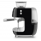 Smeg 50's Espresso Coffee Machine with Grinder Black Chrome