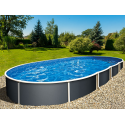 Piscine Ovale Azuro 5.5x3.7x1.2 Autoportante ou Enterrée Graphite