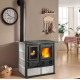 Cuisinière à bois La Nordica Rosa Sinistra Reverse 9kW pierre naturelle