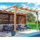 Pergola adossée en bois brut Andorra 3x3m 9m2