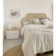 Mesita de noche con madera de roble lacada en blanco 53x44 Bali VeryForma