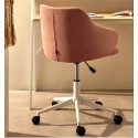 Pink office chair and matt white steel legs Nara VeryForma