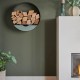 Corinth Black and Sage Green Wall-Mounted Log Rack Dixneuf Design