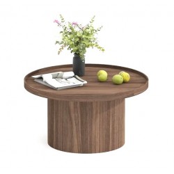 Ronde salontafel met Lasma VeryForma walnoot houtfineer