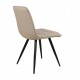 Set of 4 Dining Chairs Lize Beige Fabric Metal Legs VeryForma