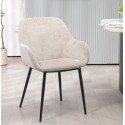 Conjunto de 2 Sillas de Comedor Ibis Tela Chenilla Taupe Patas de Metal VeryForma