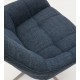 Fauteuil pivotant Aspe tissu bleu et métal VeryForma