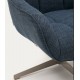 Aspe draaifauteuil blauwe stof en metaal VeryForma