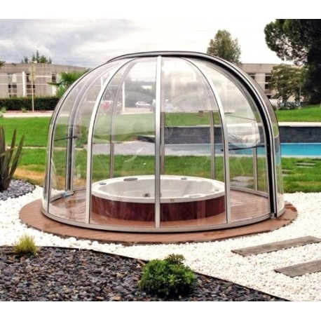 Abri Rond Coulissant Sfero Abrilios 3,90m Transparent